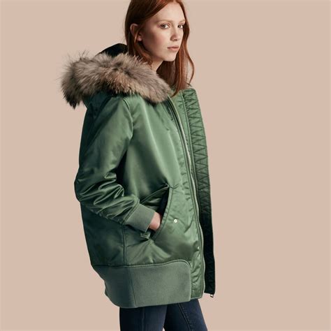 burberry lange bomberjacke aus satin|Nylon.